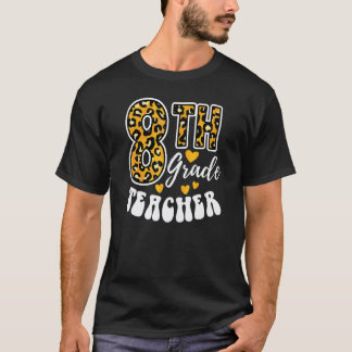 T-shirt Professeur de huitième année Impression léopard 8e