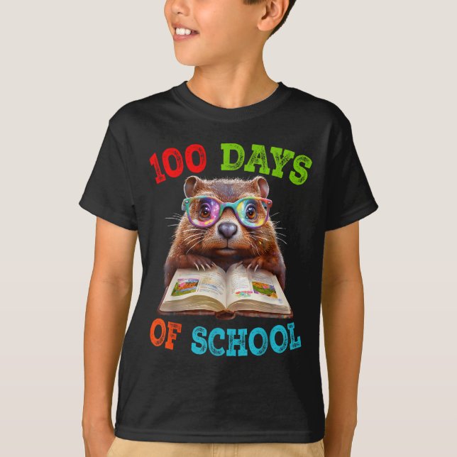 T-shirt Professeur de la 100e journée d'école de la marmot (Devant)