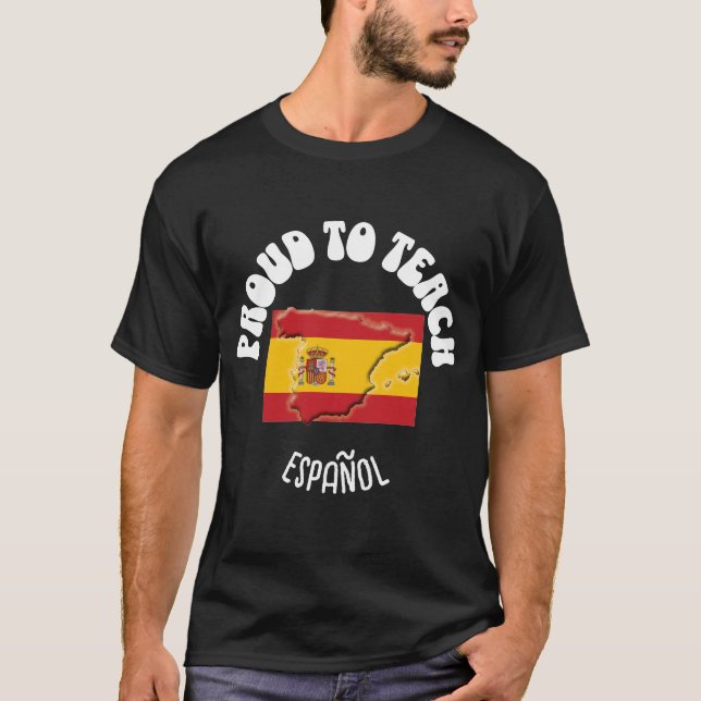 T-shirt Professeur de langue espagnole FIER D'ENSEIGNER ES (Devant)