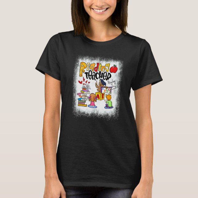 T-shirt Professeur de lecture blanchi Professeur de matern (Devant)