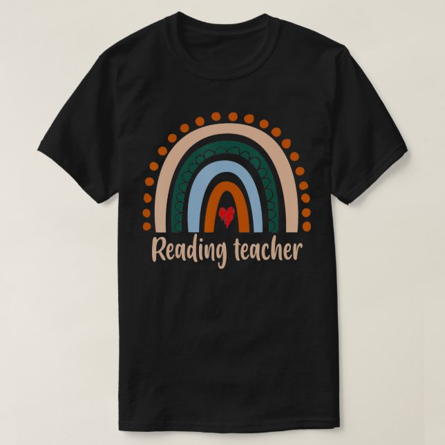 T-shirt Professeur De Lecture Boho Rainbow Retour À L'Écol (Design devant)