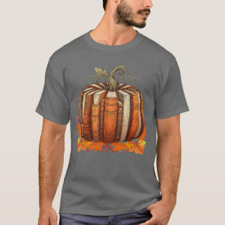 T-shirt Professeur de lecture rétro de citrouille de livre