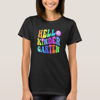 T-shirt Professeur de maternelle Groovy Hello violet Kinde