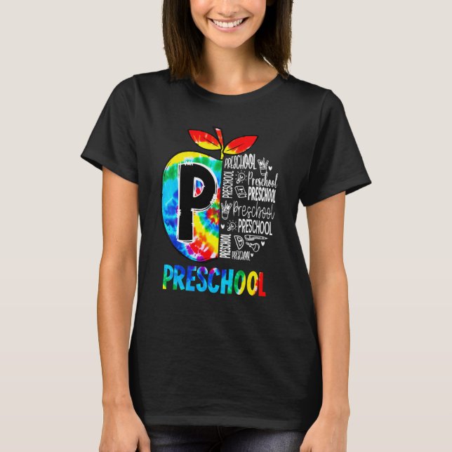 T-shirt Professeur de maternelle Tie Dye Léopard Équipe En (Devant)