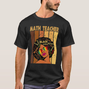 T-shirt Professeur de mathématiques Afro Africain-Américai