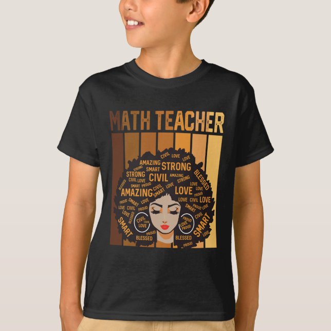 T-shirt Professeur de mathématiques Afro Afro-Américaines  (Devant)