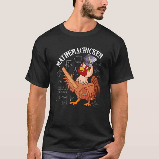 T-shirt Professeur de mathématiques amatheur de poulet Mat (Devant)