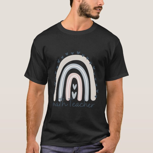 T-shirt Professeur de mathématiques avec arc-en-ciel (Devant)