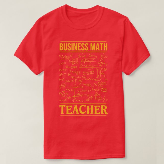 T-shirt Professeur de mathématiques d'affaires (Design devant)