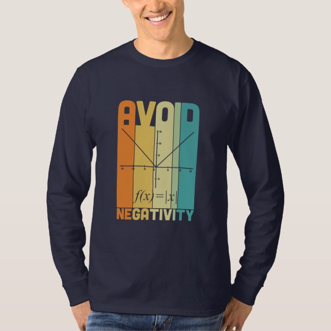 T-shirt Professeur de mathématiques évitez la négativité (Devant)