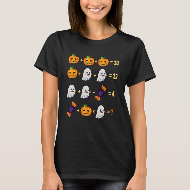 T-shirt Professeur de mathématiques Halloween Opérations Q (Devant)