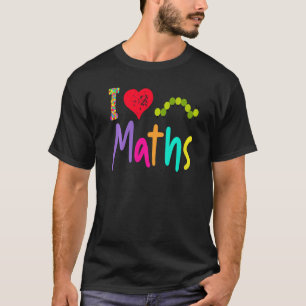 T-shirt Professeur de mathématiques I Love Math Hungry Cat