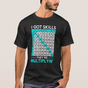 T-shirt Professeur de mathématiques J'ai des compétences I