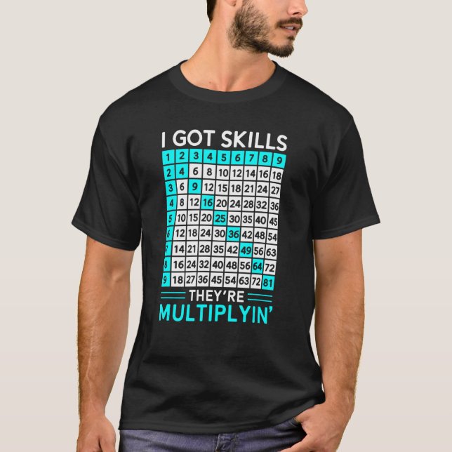 T-shirt Professeur de mathématiques J'ai des compétences I (Devant)