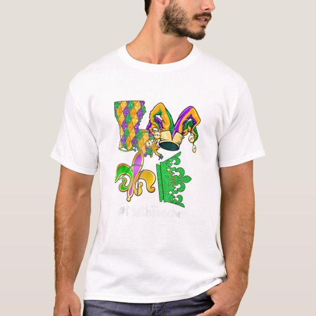 T-shirt Professeur de mathématiques Mardi Gras (Devant)