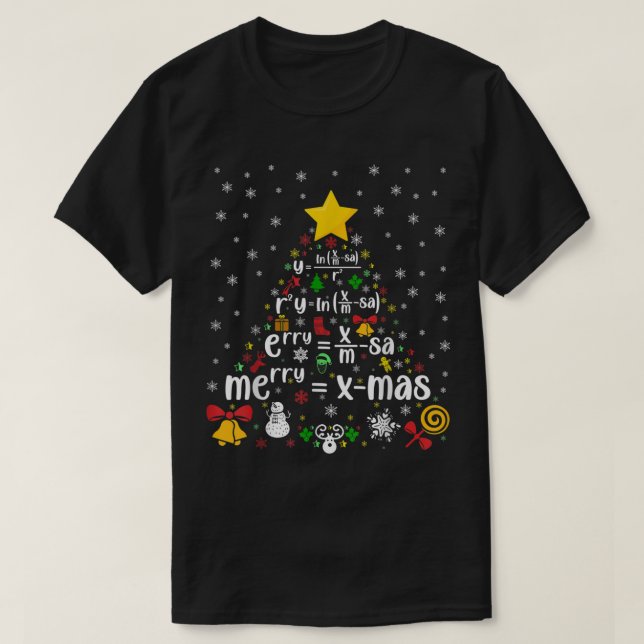 T-shirt Professeur de mathématiques Noël xmas professeur d (Design devant)