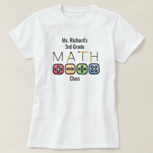 T-shirt Professeur de mathématiques Symboles arithmétiqu
