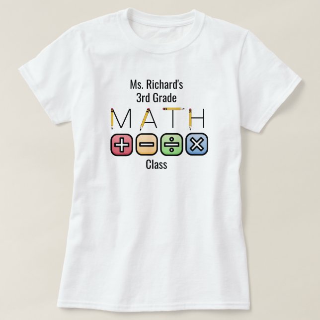 T-shirt Professeur de mathématiques | Symboles arithmétiqu (Design devant)