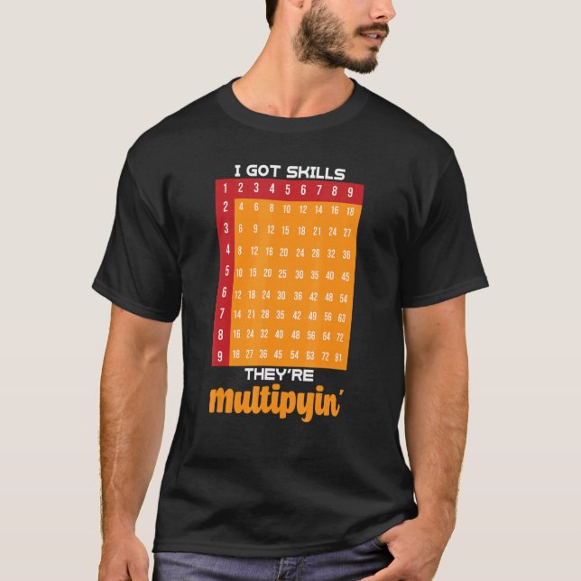 T-shirt Professeur de mathématiques T- J'Ai Des Compétence (Devant)