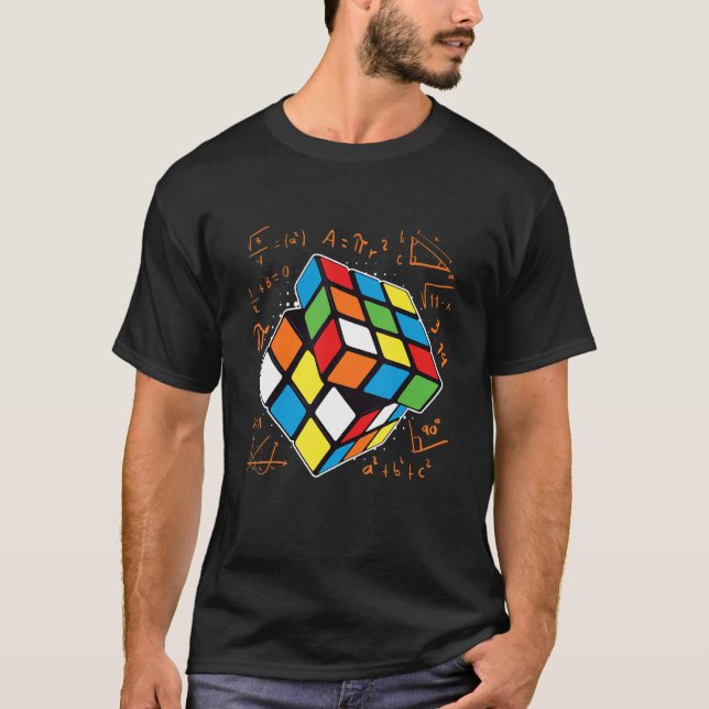 T-shirt Professeur de mathématiques Zauebrwürfel équations (Devant)