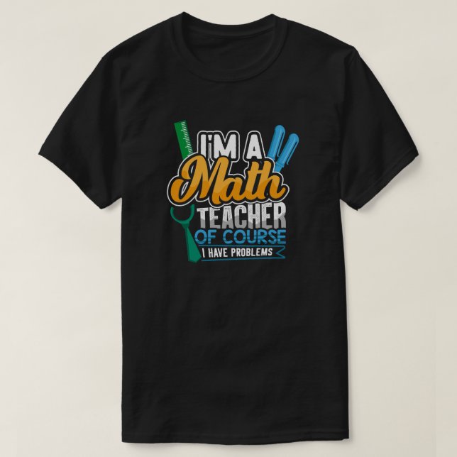 T-shirt Professeur De Maths De Retour À L'École (Design devant)