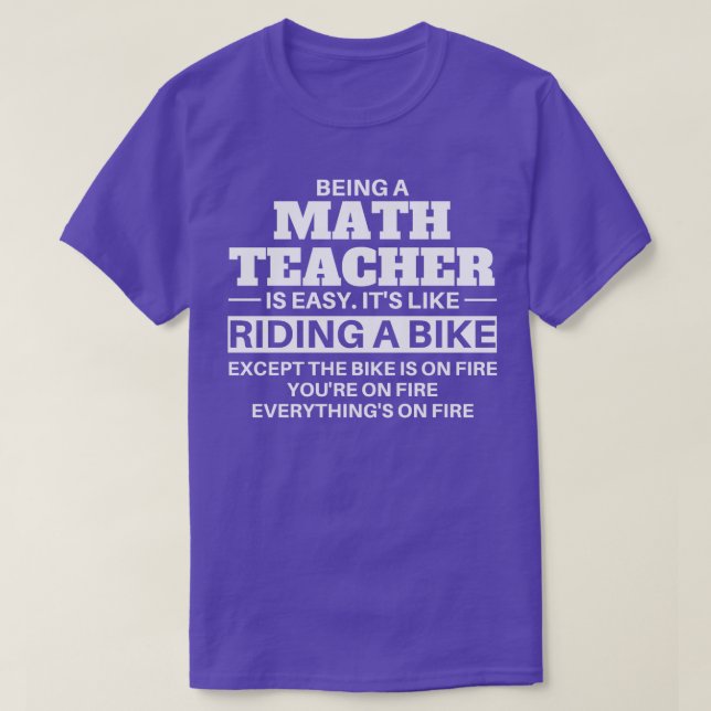 T-shirt Professeur De Maths En Vélo (Design devant)