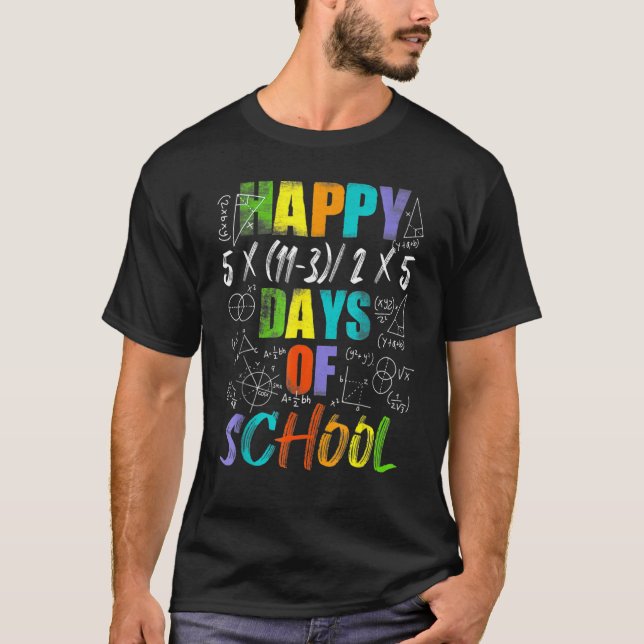 T-shirt Professeur De Maths Joyeux 100E Jour D'Équations S (Devant)