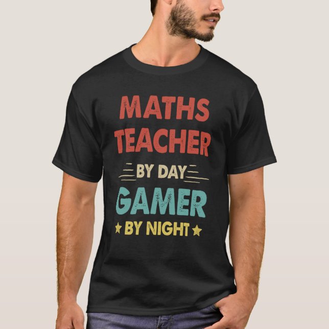 T-shirt Professeur De Maths Par Jeu De Jour Par Nuit (Devant)