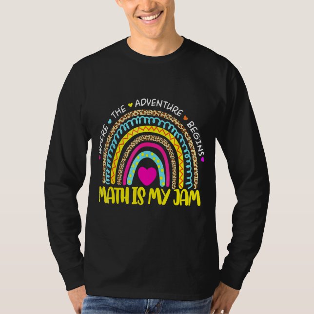 T-shirt Professeur de maths Rainbow Leopard Math Est Mon J (Devant)