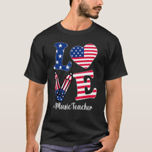 T-shirt Professeur de musique amoureux Vêtements de drapea