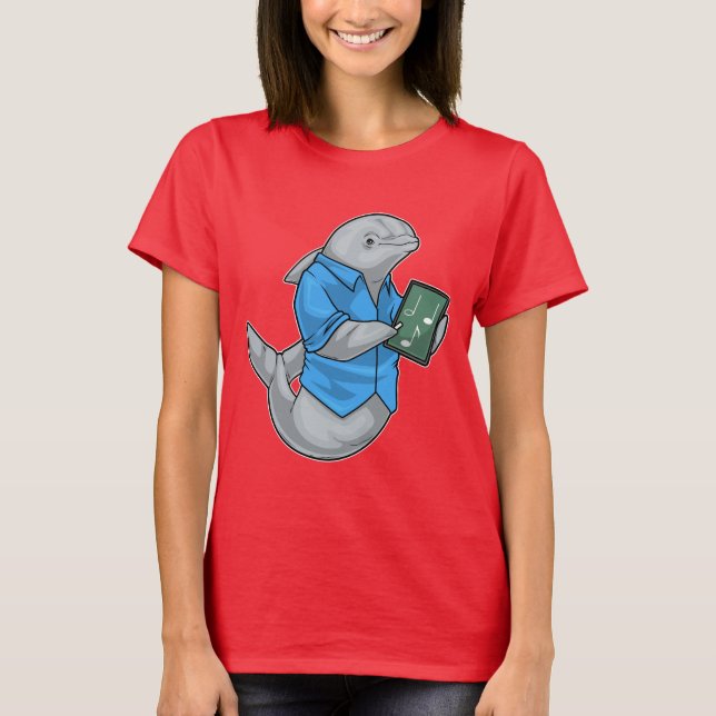 T-shirt Professeur de musique dauphin notes de musique (Devant)
