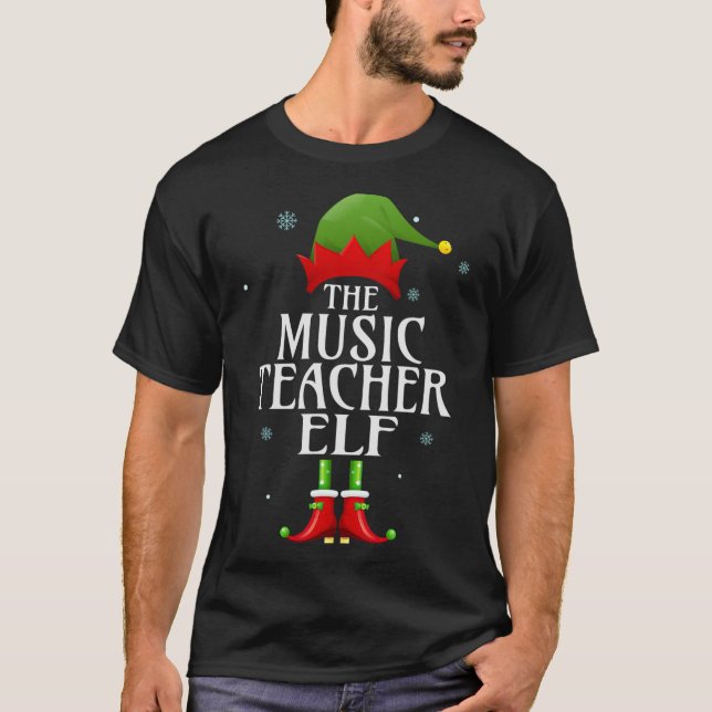 T-shirt Professeur de musique Elf Xmas Matching Family Gro (Devant)
