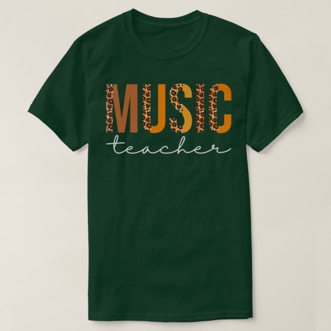 T-shirt Professeur de musique léopard Squad mignonne Autom (Design devant)