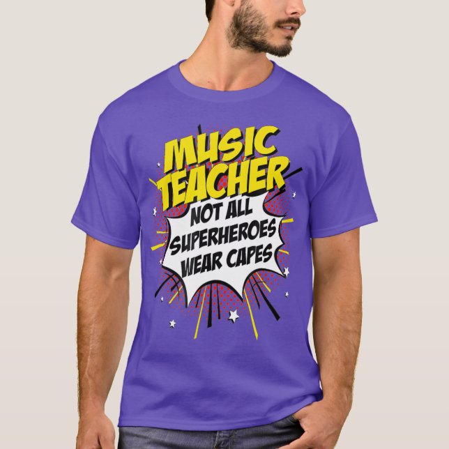 T-shirt Professeur de musique Superhero Drôle Comique Dons (Devant)