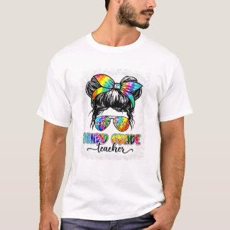 T-shirt Professeur de niveau Bun Tie Dye désordonné