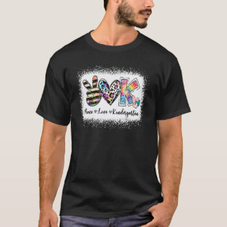 T-shirt Professeur de niveau Paix Amour Équipe de maternel