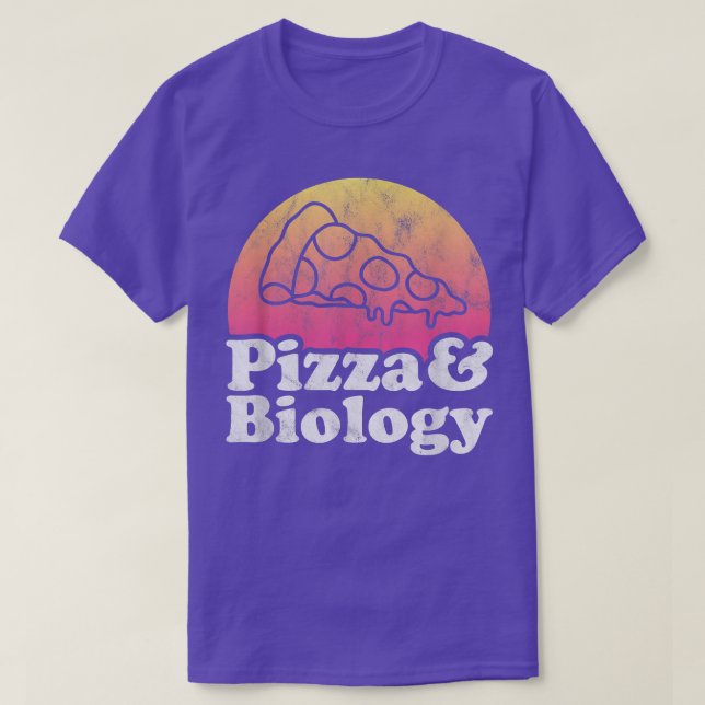 T-shirt Professeur de pizza et de biologie  (Design devant)