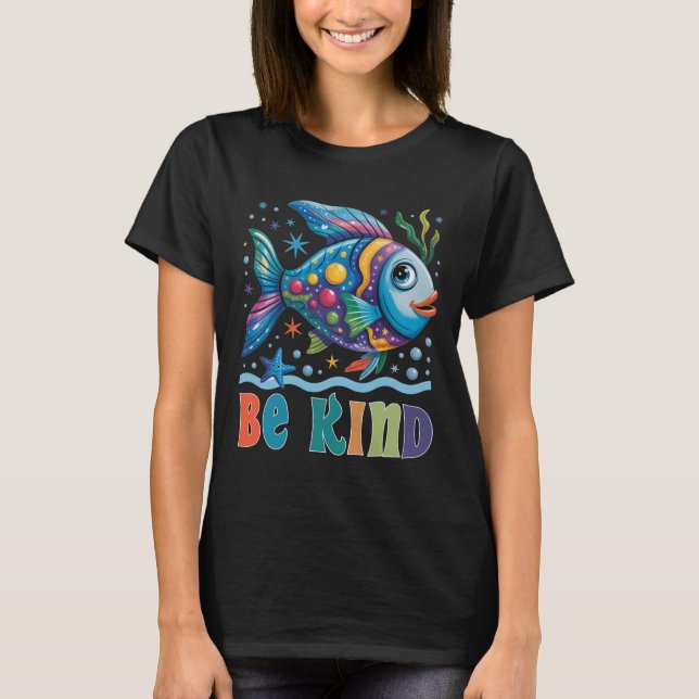 T-shirt Professeur de poisson à l'échelle arc-en-ciel gent (Devant)