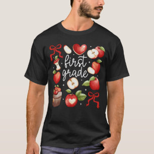 T-shirt Professeur de première année Pomme Coquette Bow Fr