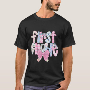 T-shirt Professeur de première année Preppy Bleu Floral Co