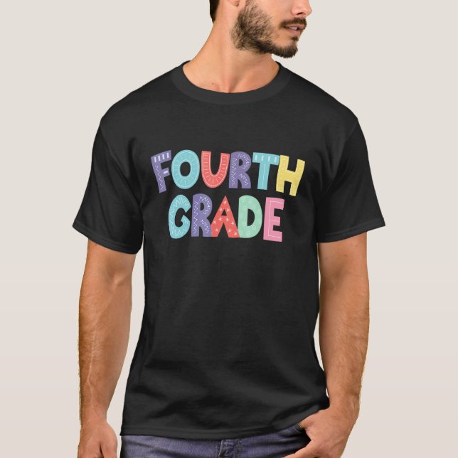T-shirt Professeur de quatrième année Équipe de 4e année É (Devant)