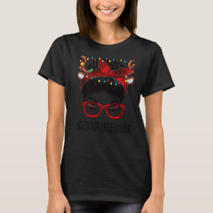 T-shirt Professeur de ressources Noël Femme Messy Bun Buff