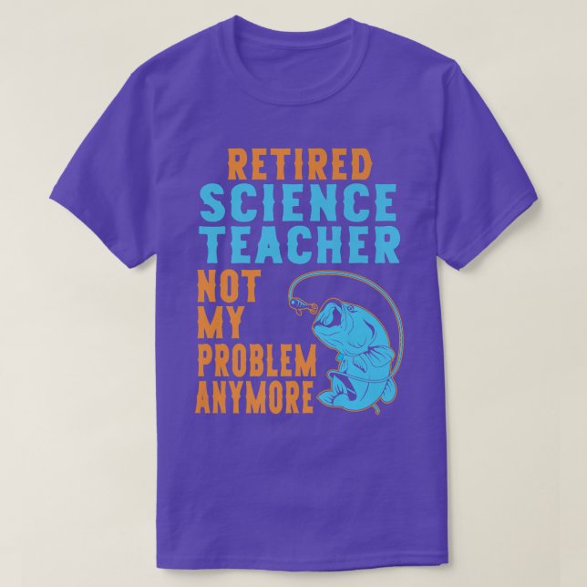 T-shirt Professeur de sciences à la retraite Pêcheur Amour (Design devant)