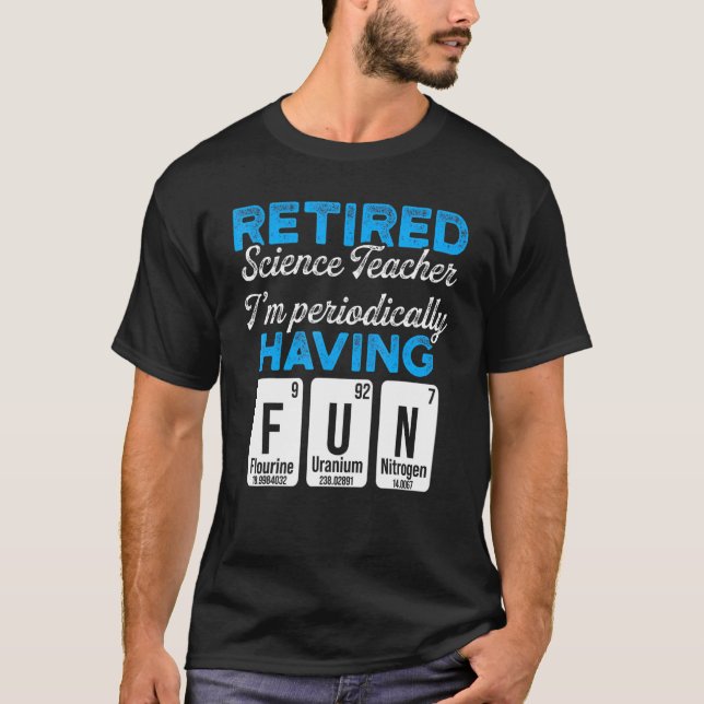 T-shirt Professeur de sciences à la retraite Plaisirs scol (Devant)