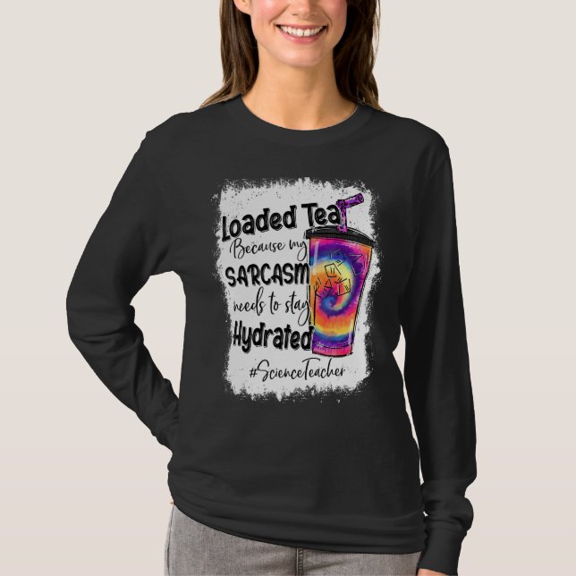 T-shirt Professeur de sciences Chargé Thé Leopard Tie Dye  (Devant)
