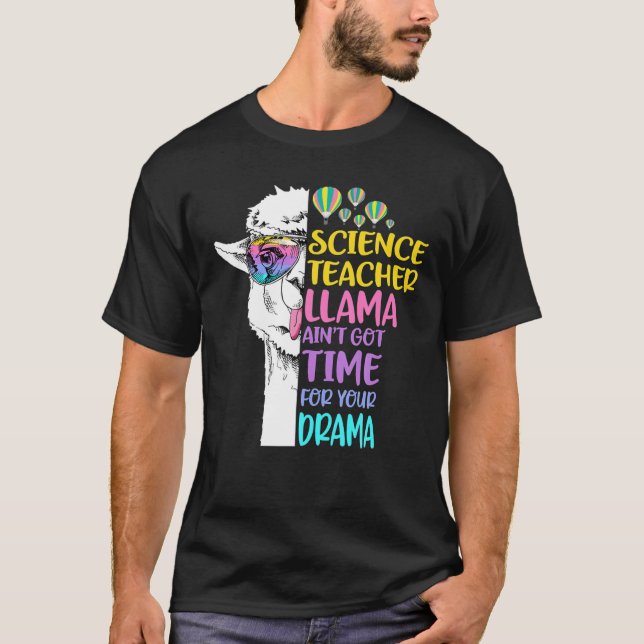 T-shirt Professeur de sciences Llama (Devant)