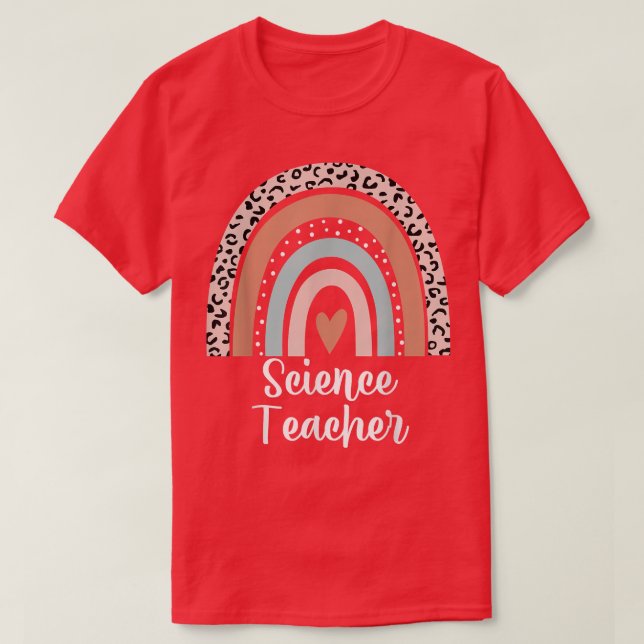 T-shirt Professeur de sciences Rainbow Leopard Apprentissa (Design devant)