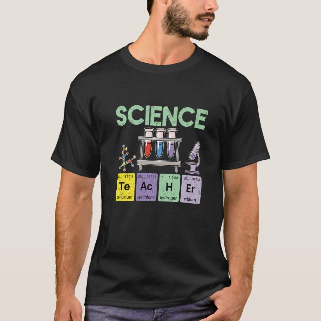 T-shirt Professeur de sciences rétro jumelant des élèves e (Devant)