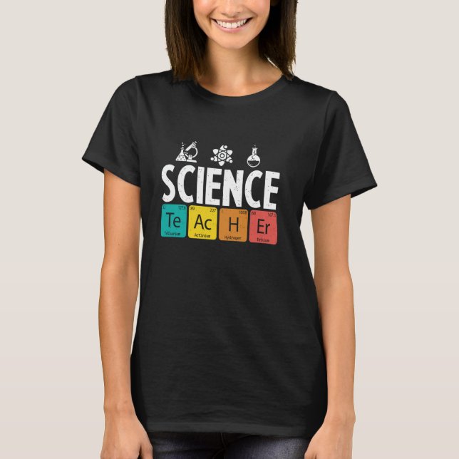 T-shirt Professeur de sciences Table périodique Chimie Bio (Devant)