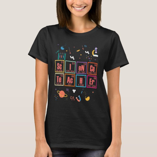 T-shirt Professeur De Sciences Tableau Périodique Des Élém (Devant)